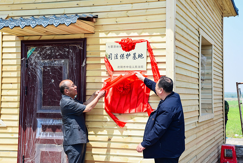 沈陽中院七星濕地生態環境司法保護基地揭牌。