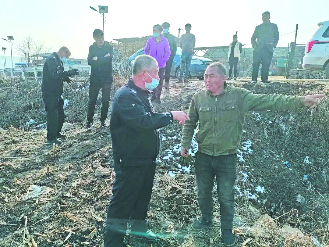 配文2：王成發(fā)在地頭進行調(diào)解。
